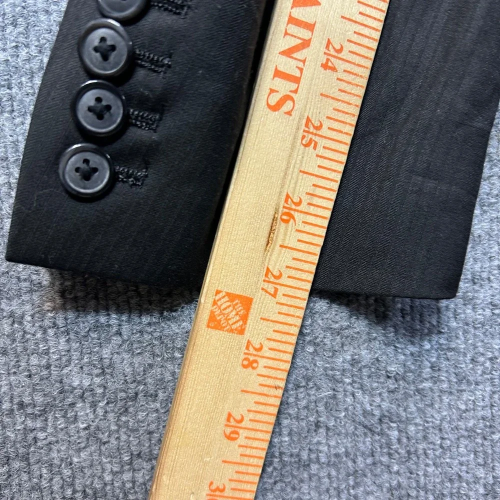 Unbranded Blazer Men 46 Black Good 3-Button Notch Lapel Business Formal Jacket